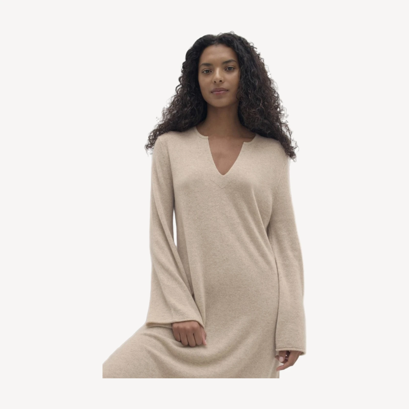 KATERINA CASHMERE KAFTAN - FLAX