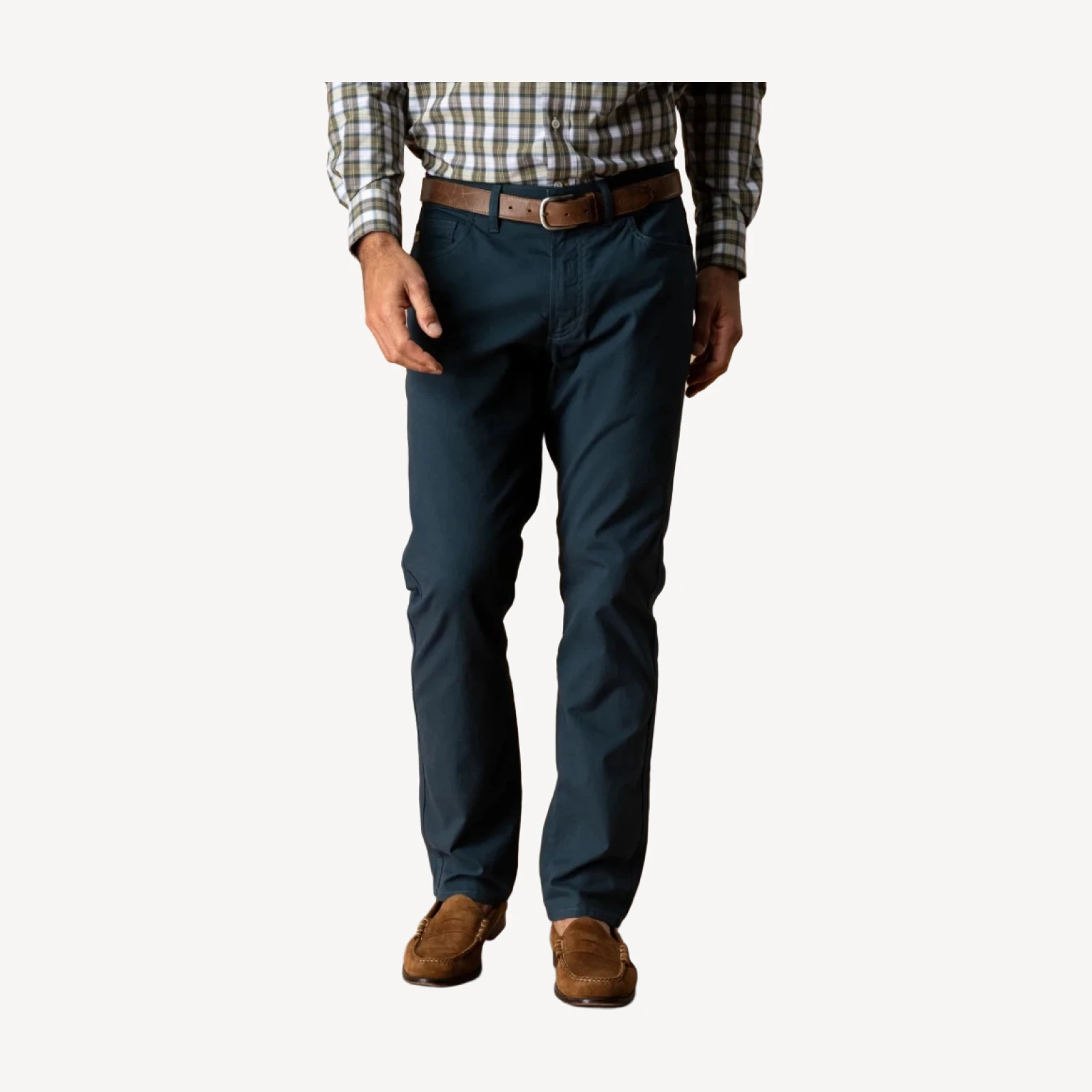 Classic Fit Pinpoint Canvas Five-Pocket - Midnight Navy
