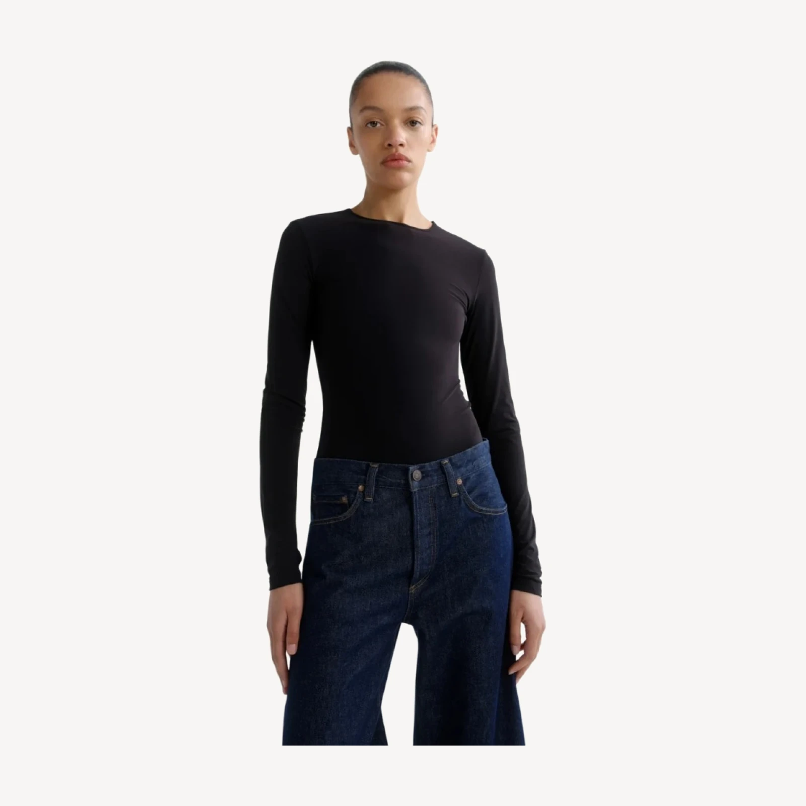 Aura Long Sleeve Bodysuit in Black
