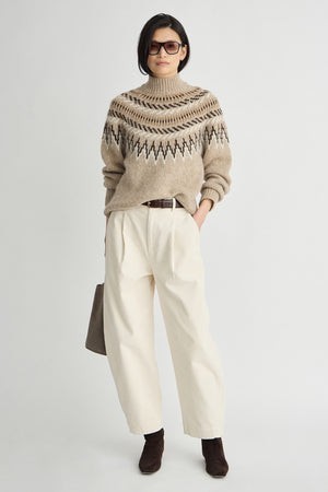 Fair Isle Mock Neck