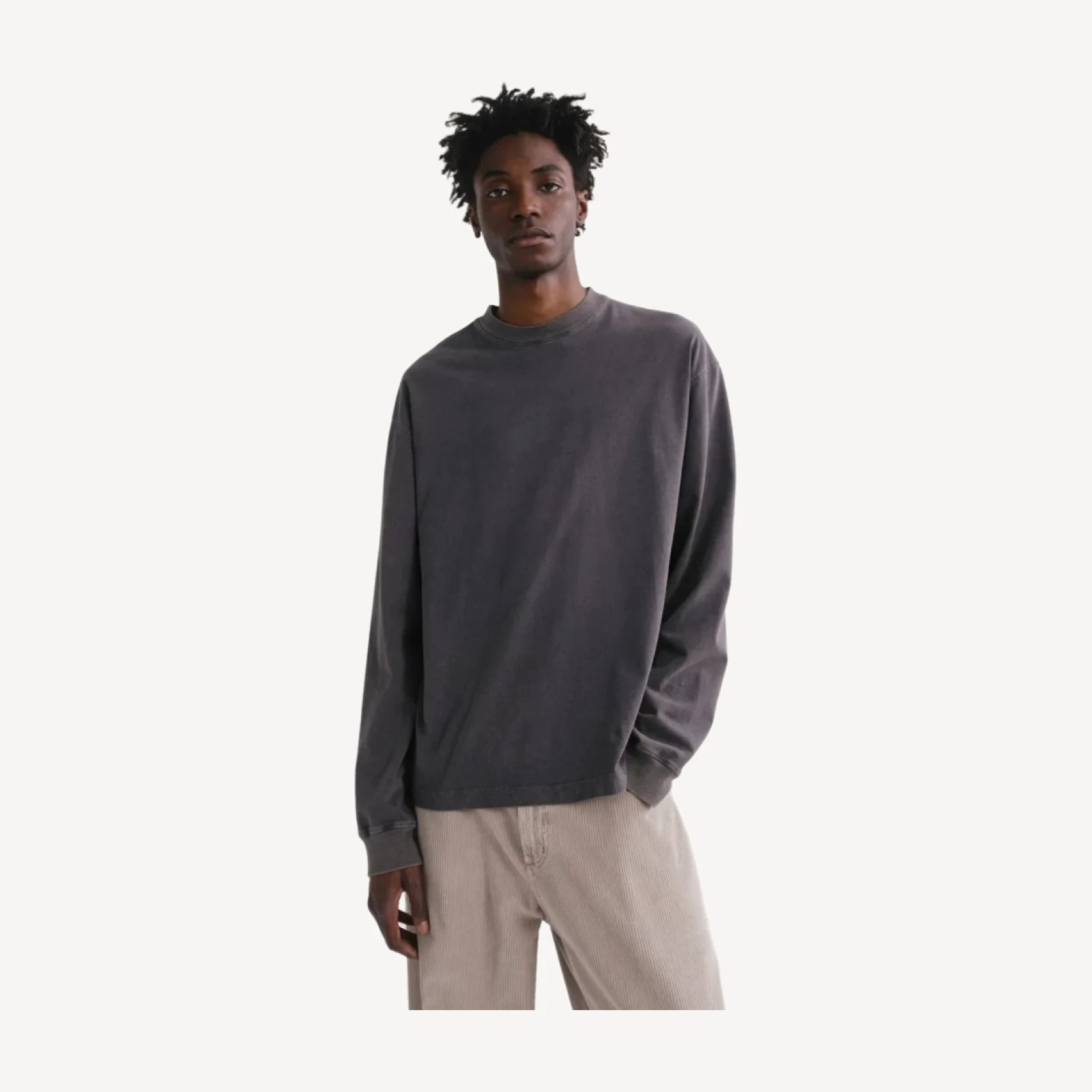 Asha Long Sleeve Tee in Washed Grey