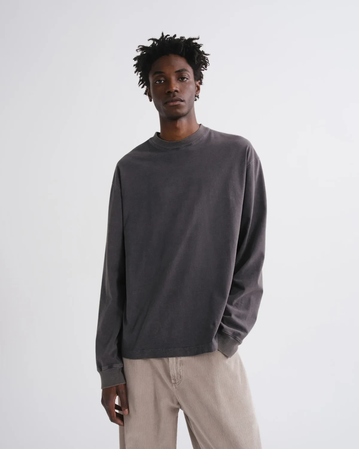 Asha Long Sleeve Tee in Washed Grey