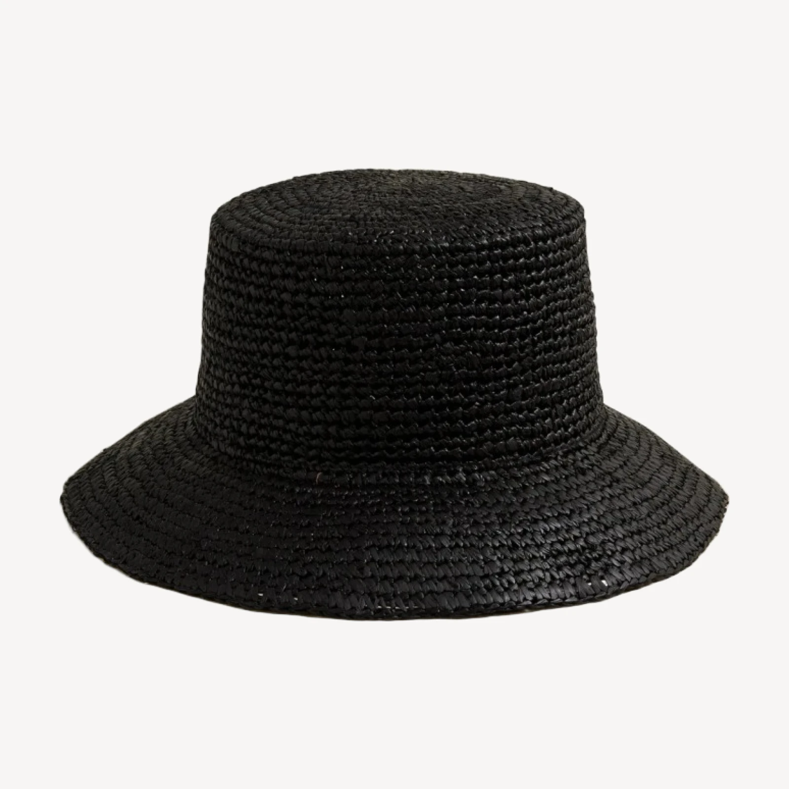 Wide-brim raffia bucket hat