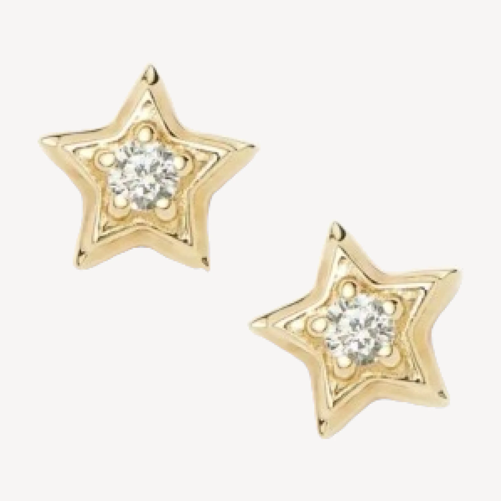 Solid Gold Diamond Star Stud Earrings | 9ct Solid Yellow Gold