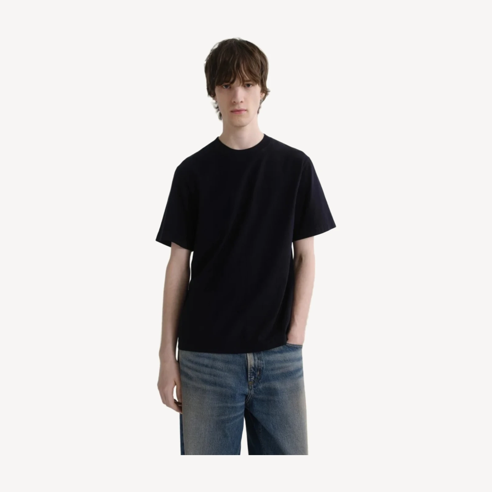 Asha Mock Neck Tee in Blackened Navy