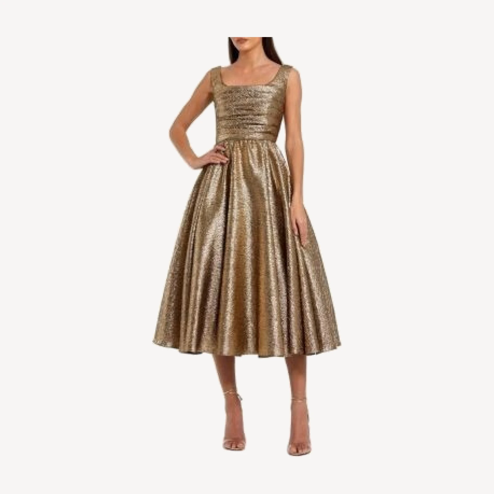 Mac Duggal Square Neck Sleeveless A Line Dress