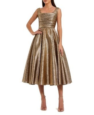 Mac Duggal Square Neck Sleeveless A Line Dress