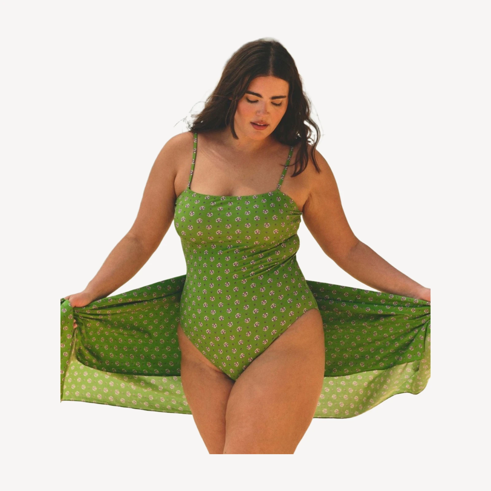 MARBELLA MAILLOT -- VERT CADIZ FOULARD