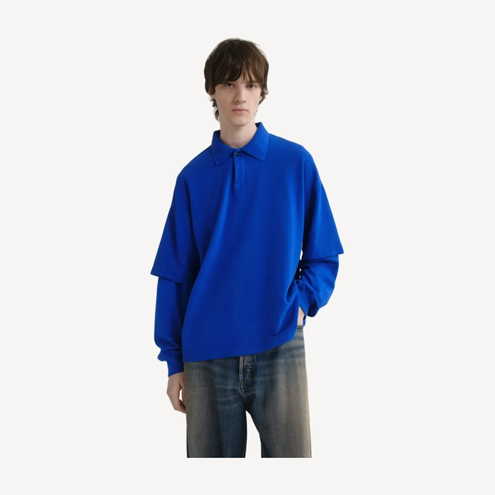 Curren Double Sleeve Polo in Cobalt