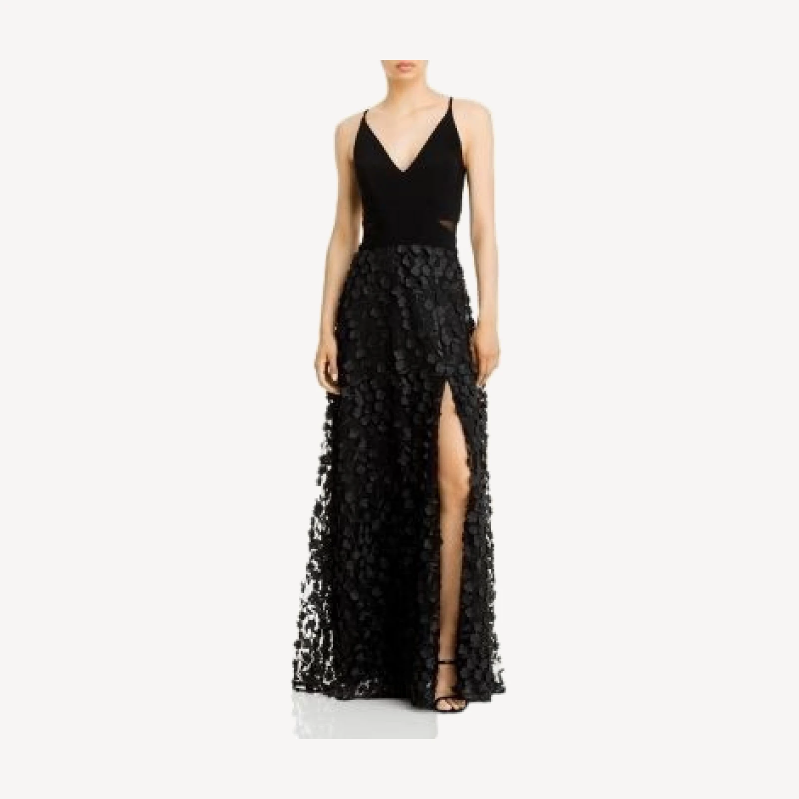Aqua Floral Applique Gown - Exclusive