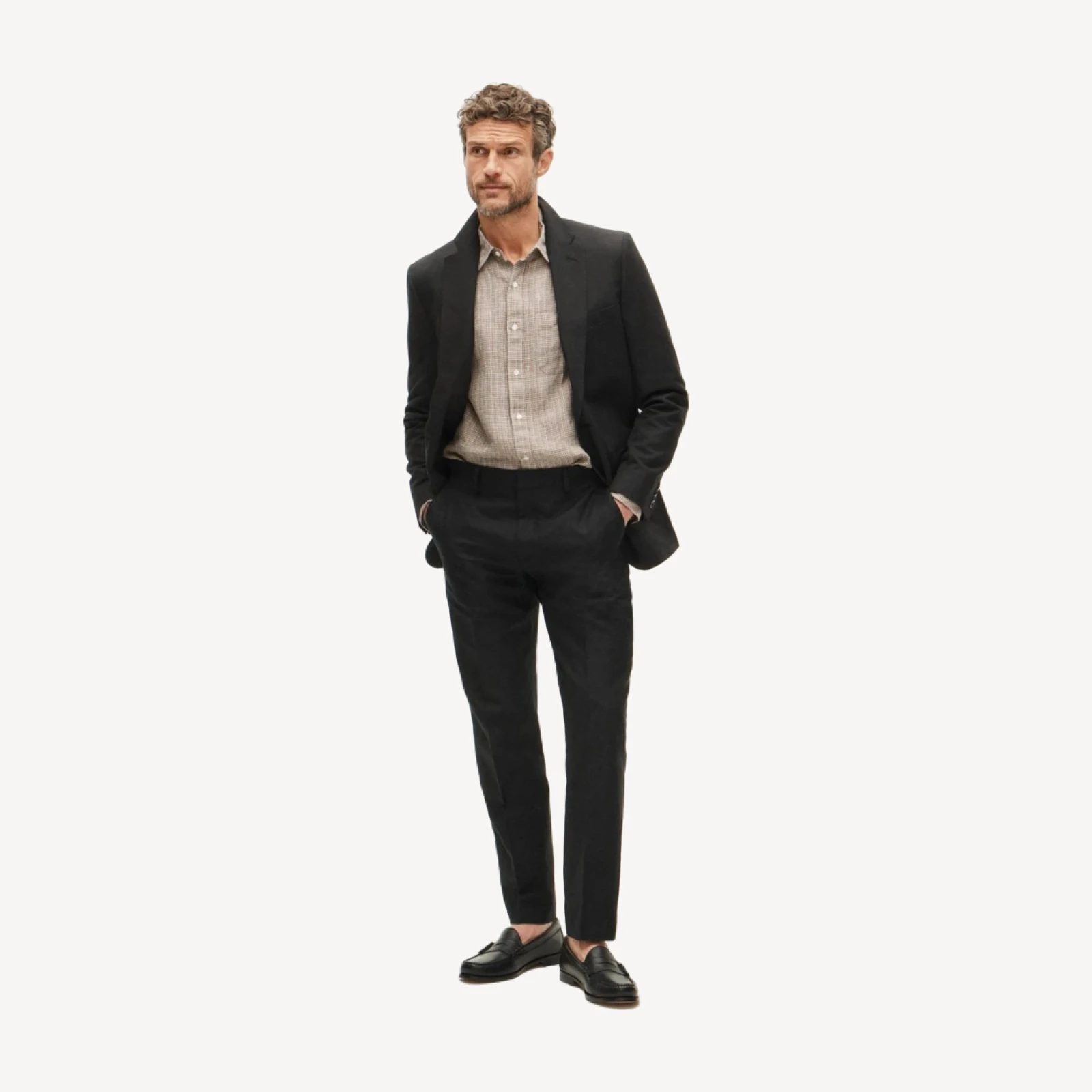 Ludlow Slim-fit suit jacket in Baird McNutt Irish cotton-linen blend