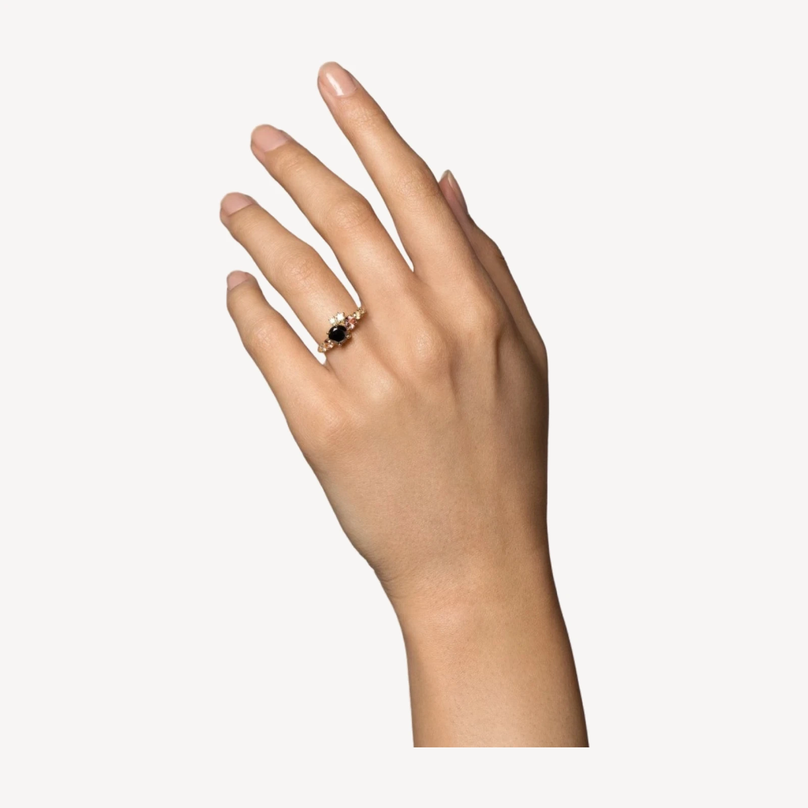 Luna Ring - Black & Champagne Diamond