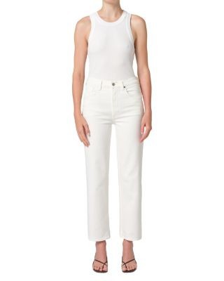 Citizens of Humanity Palma High Rise Straight Leg Jeans in Soft White
