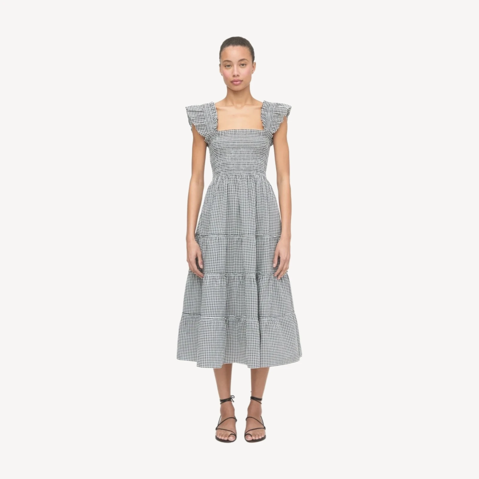 The Ellie Nap Dress - Black/Sand Gingham
