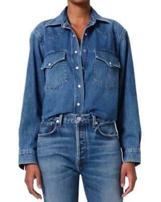 Citizens of Humanity Cropped Western Denim Shirt