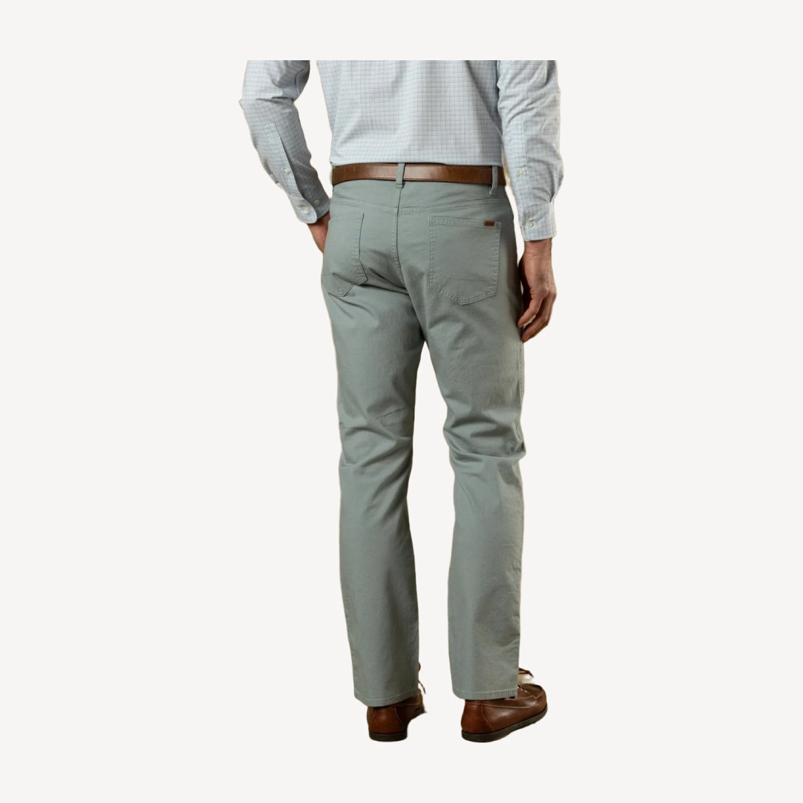 Classic Fit Pinpoint Canvas Five-Pocket - Pewter Grey