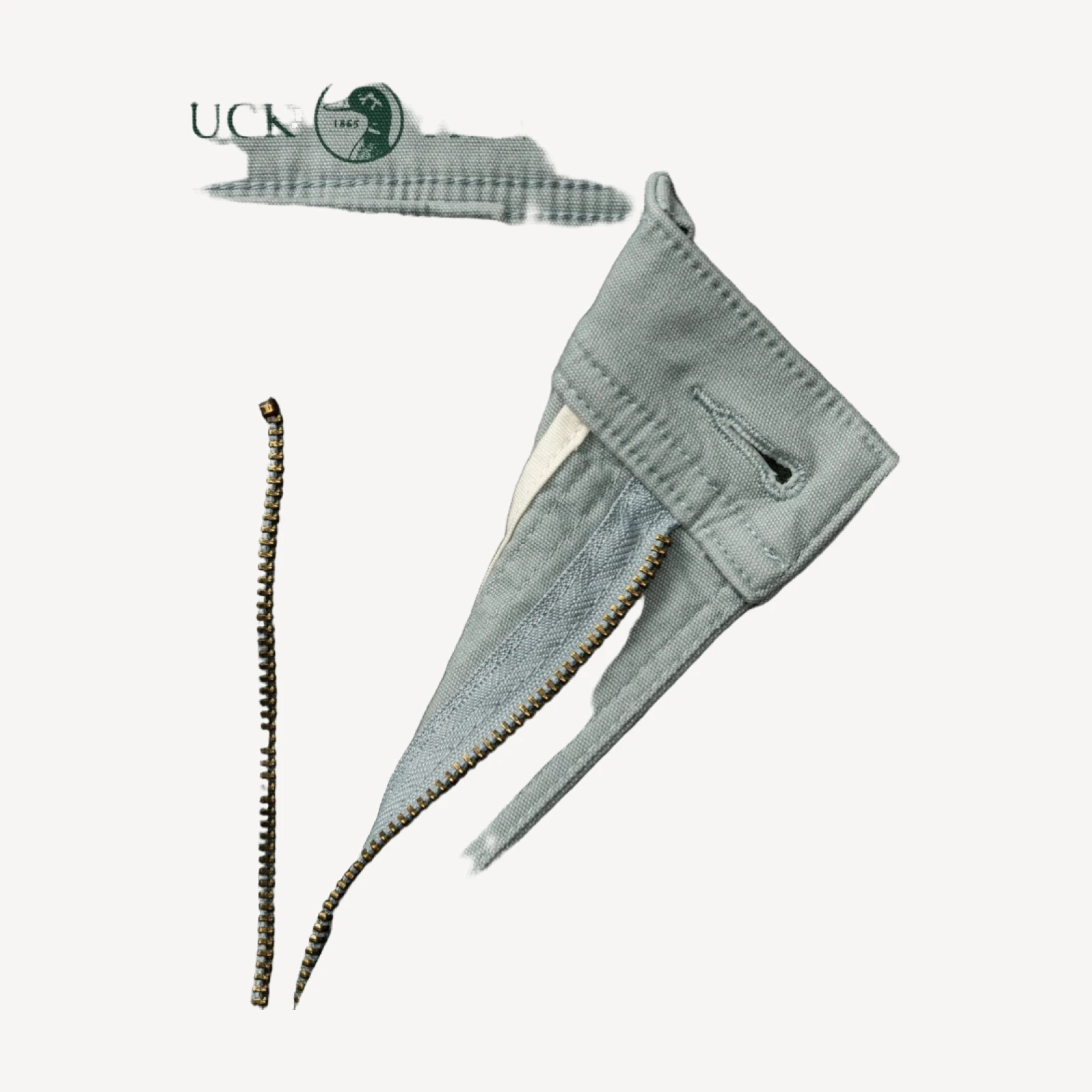 Classic Fit Pinpoint Canvas Five-Pocket - Pewter Grey