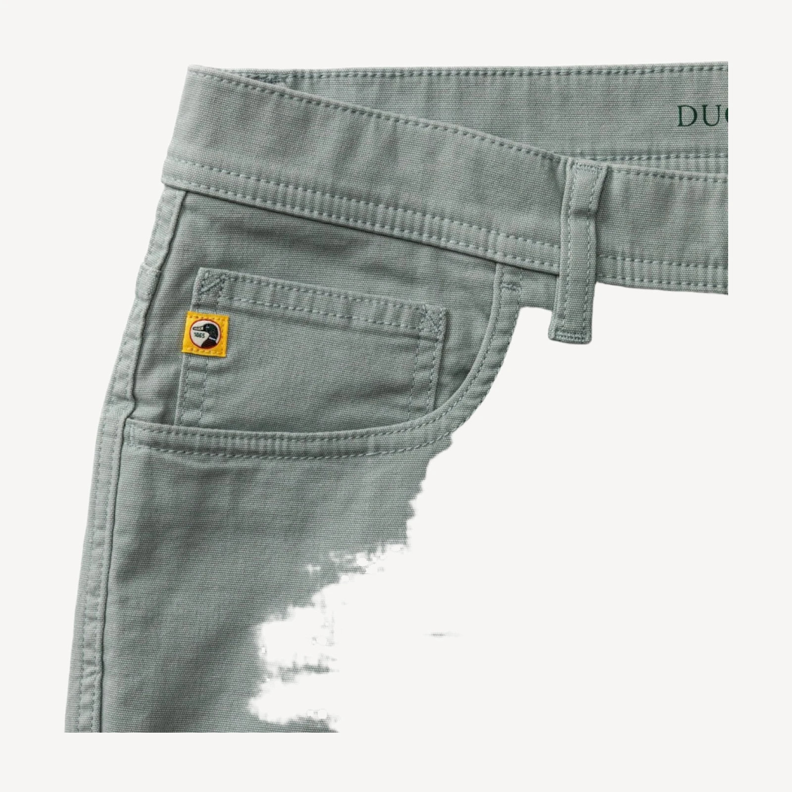 Classic Fit Pinpoint Canvas Five-Pocket - Pewter Grey
