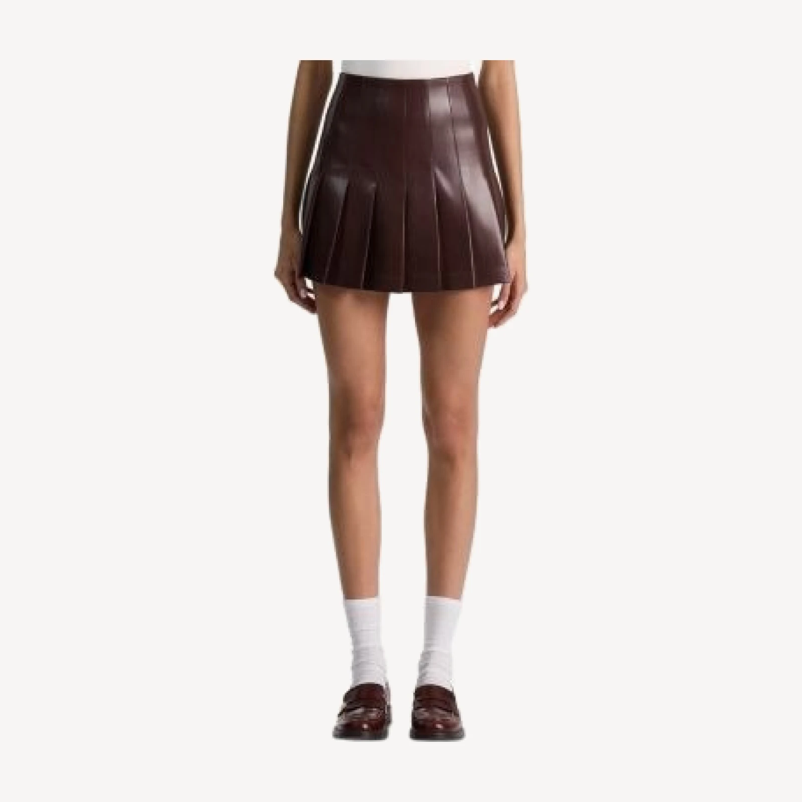 Alice and Olivia Carter Faux Leather Pleated Mini Skirt