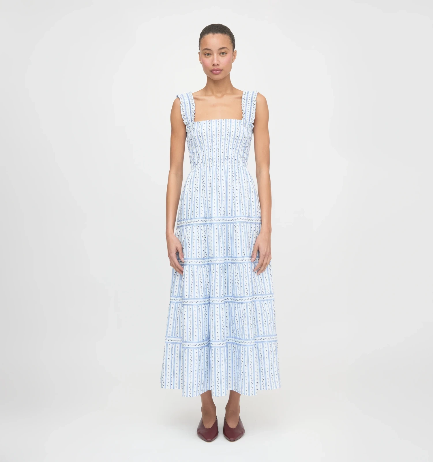 The Kimmy Maxi Nap Dress - Blue Petal Stripe