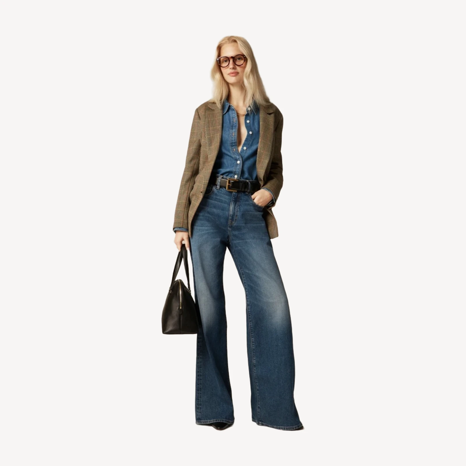 Curvy denim trouser jean