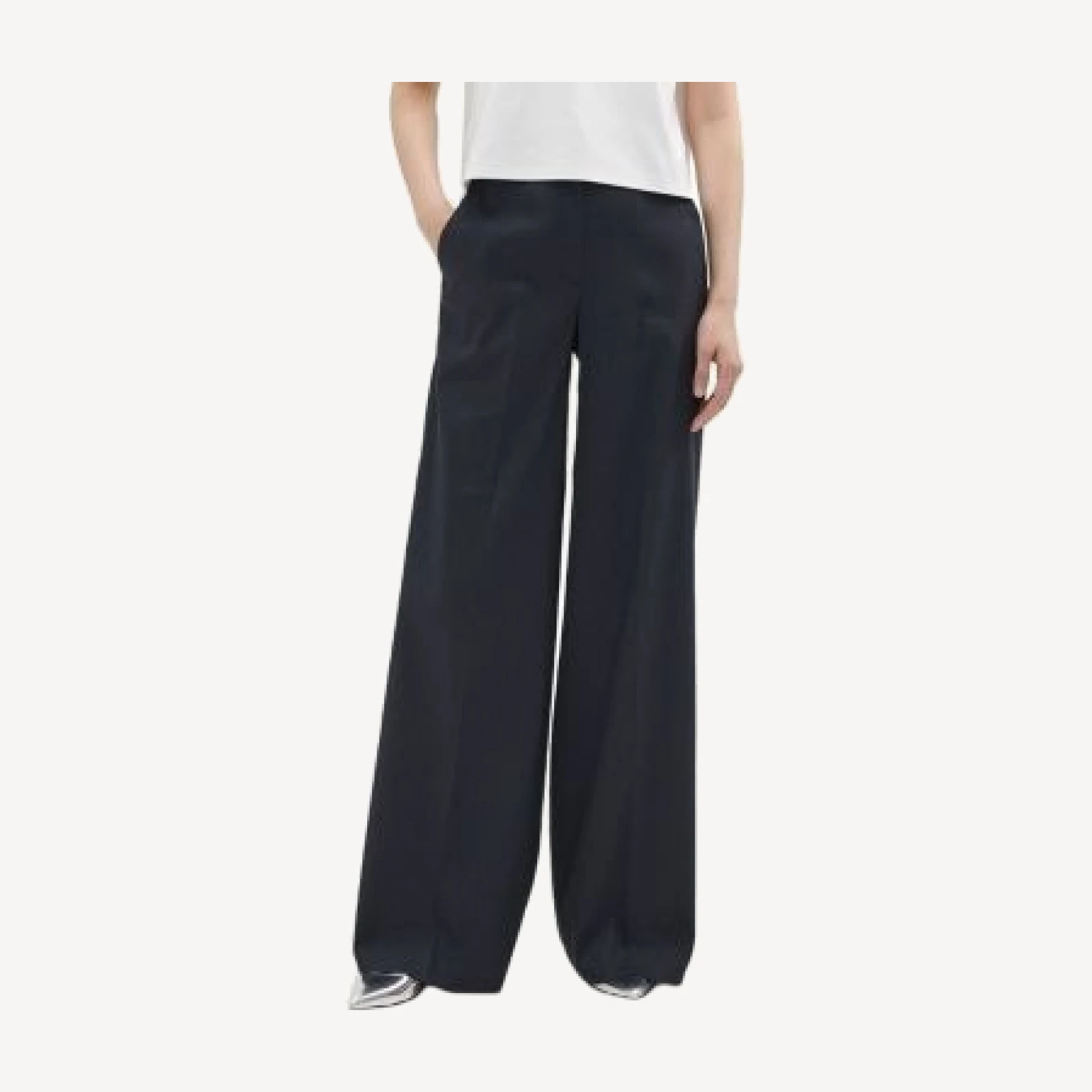 Theory High Waist Wide Leg Trousers
