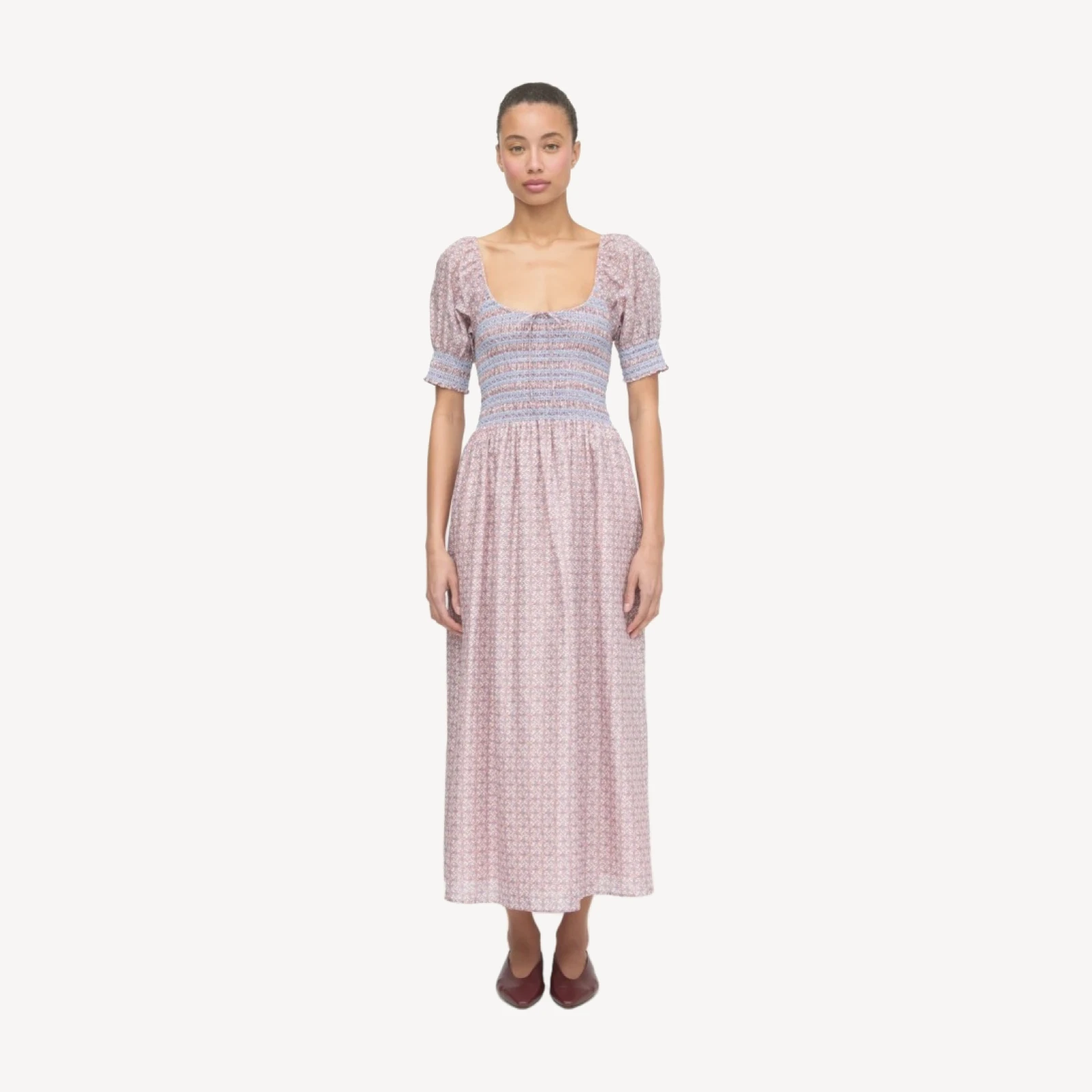 The Madeline Nap Dress - Pink Wentworth Leaf