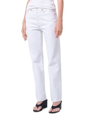 Agolde Lana High Rise Straight Jeans in Marshmallow