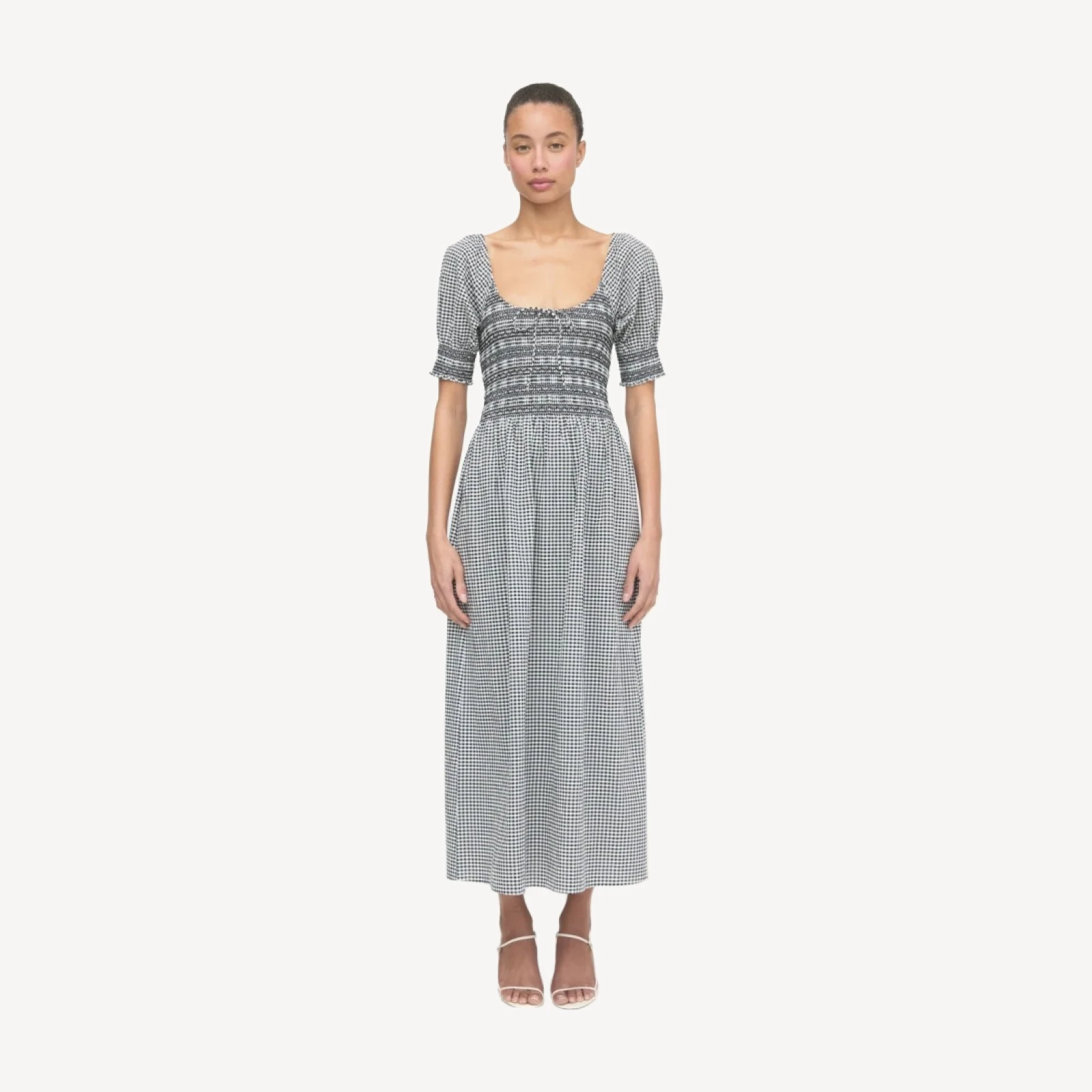 The Madeline Nap Dress - Black/Sand Gingham