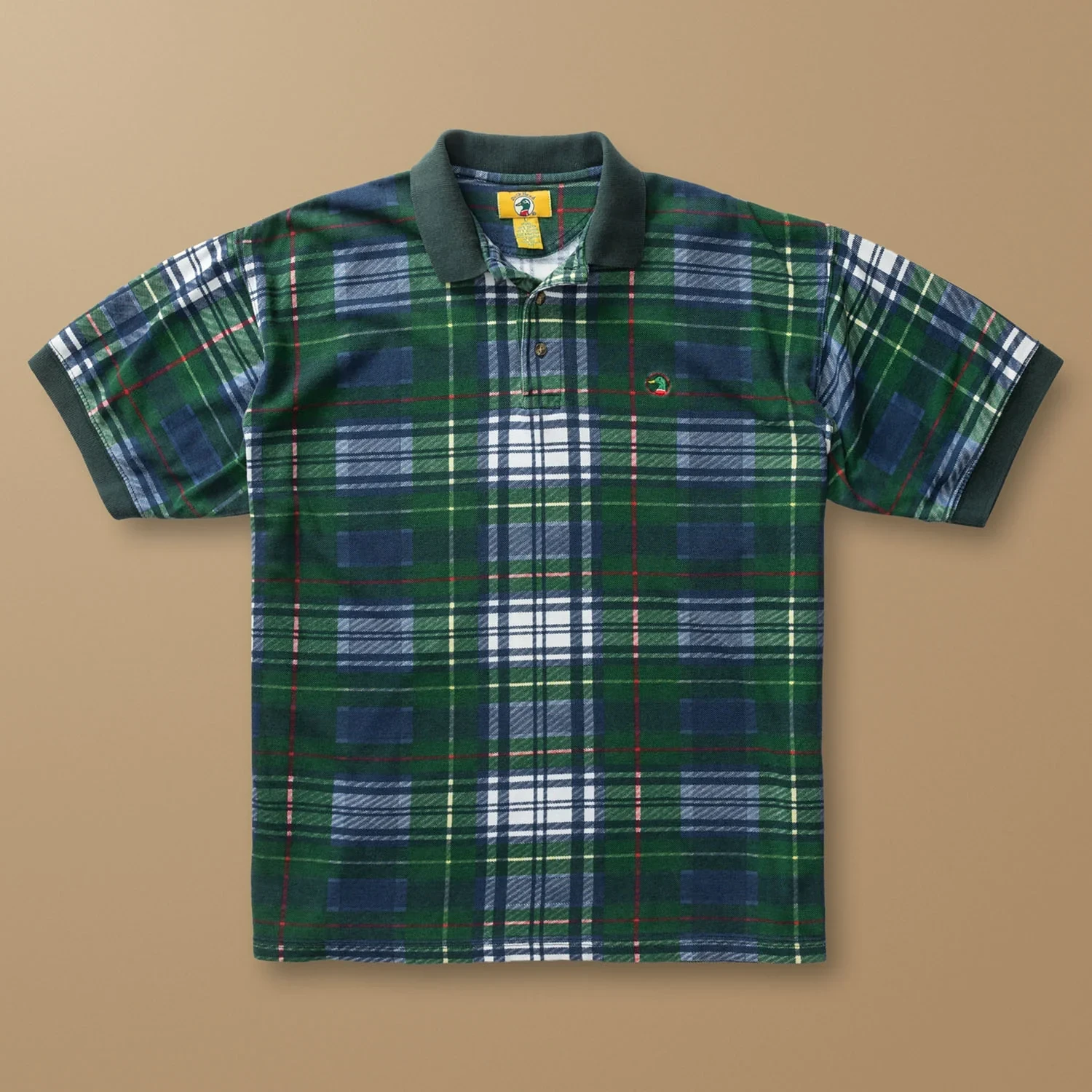 Plaid Short Sleeve Polo L - Duck Head Vintage