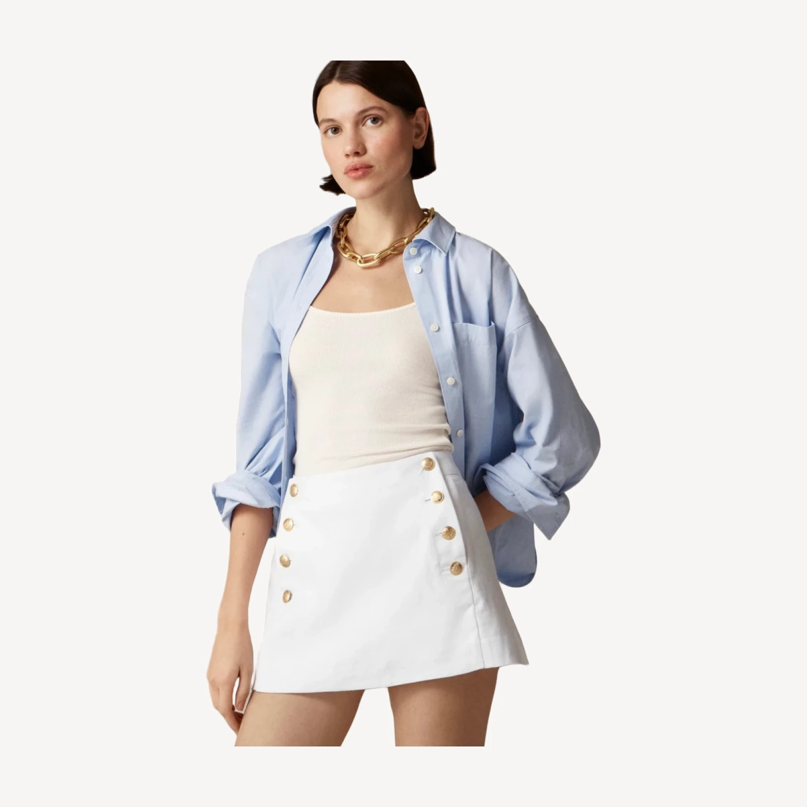Sailor skort in stretch linen blend