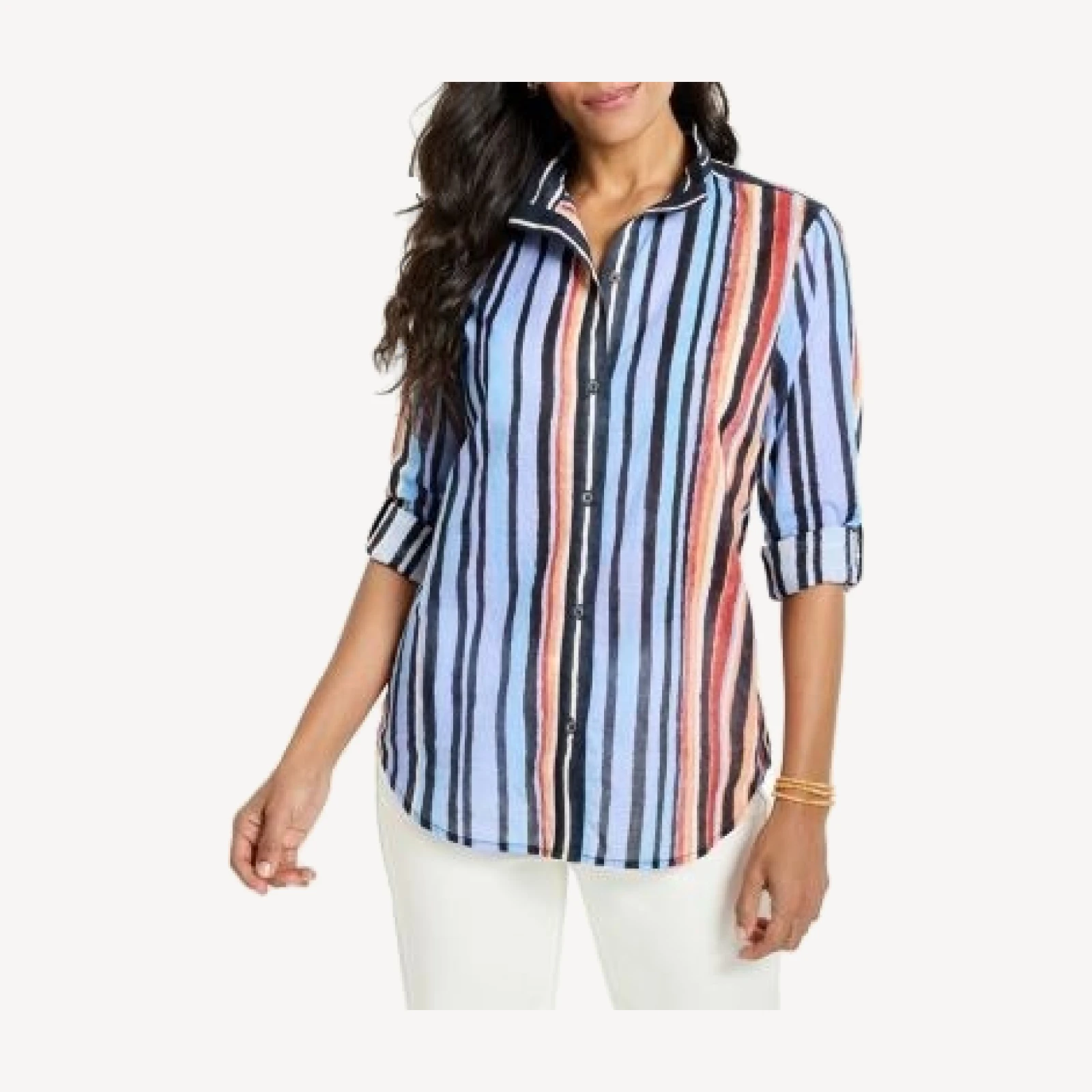 Nic+Zoe Painted Peninsula Cotton Shirt