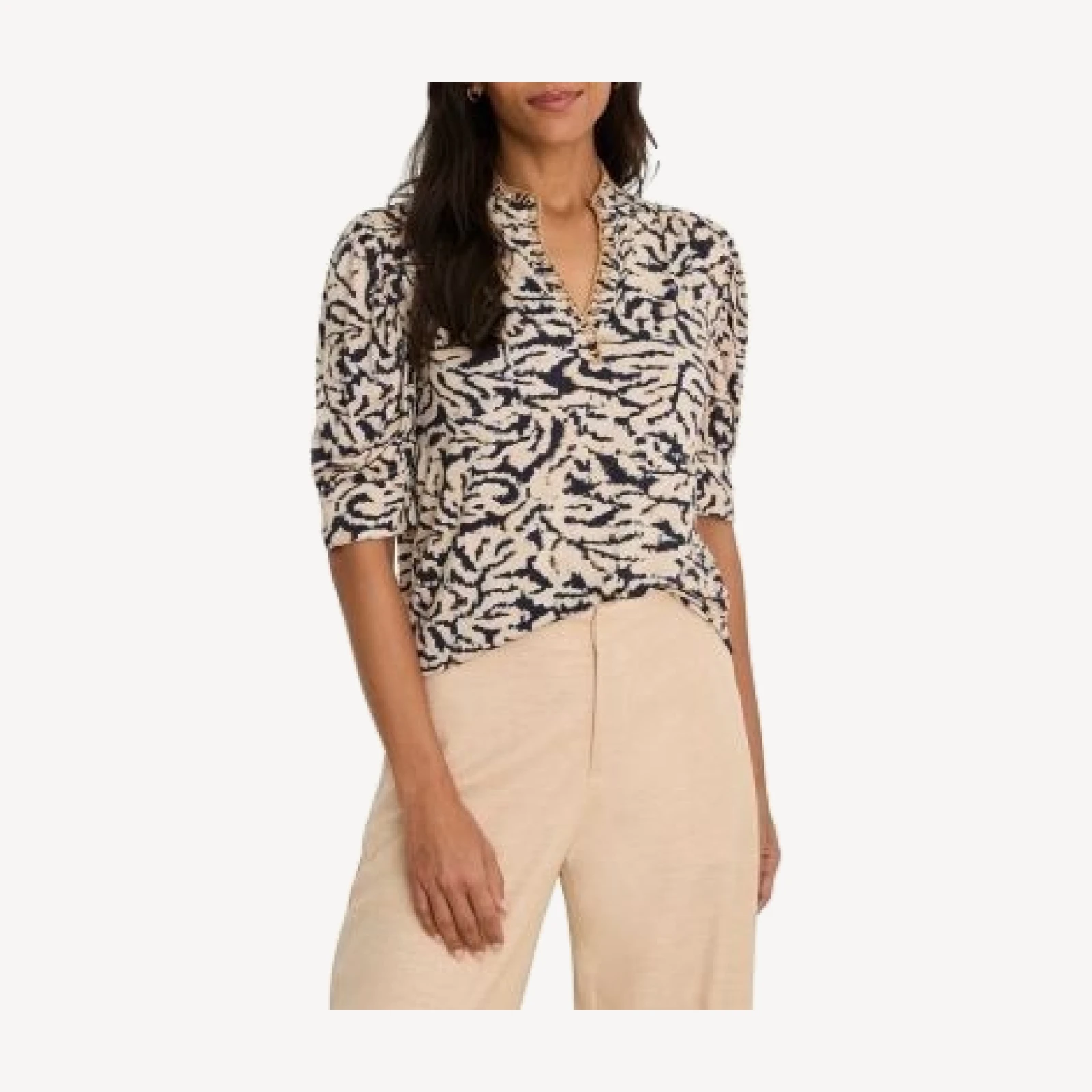 Nic+Zoe Contrast Swirl Top
