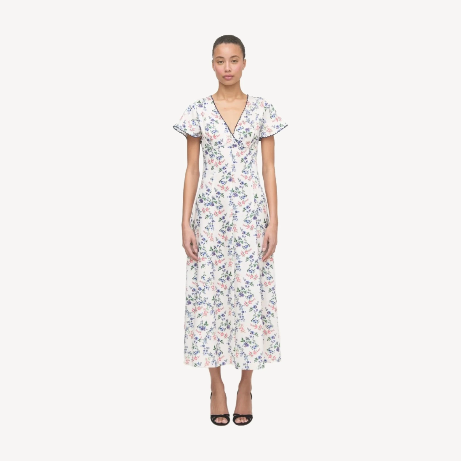 The Brie Dress - Scallop Bow Chintz Pink