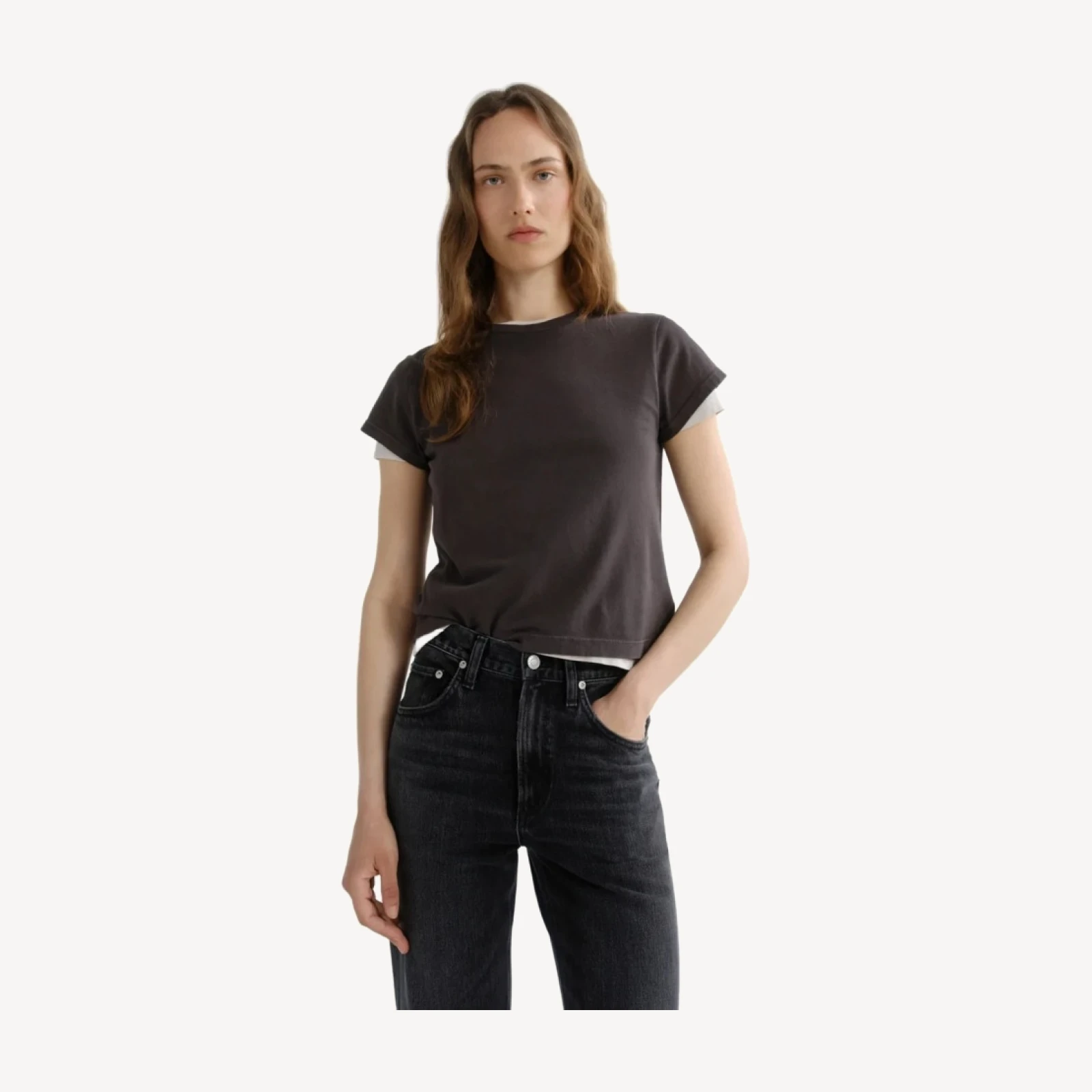 Adine Shrunken Tee in Forge