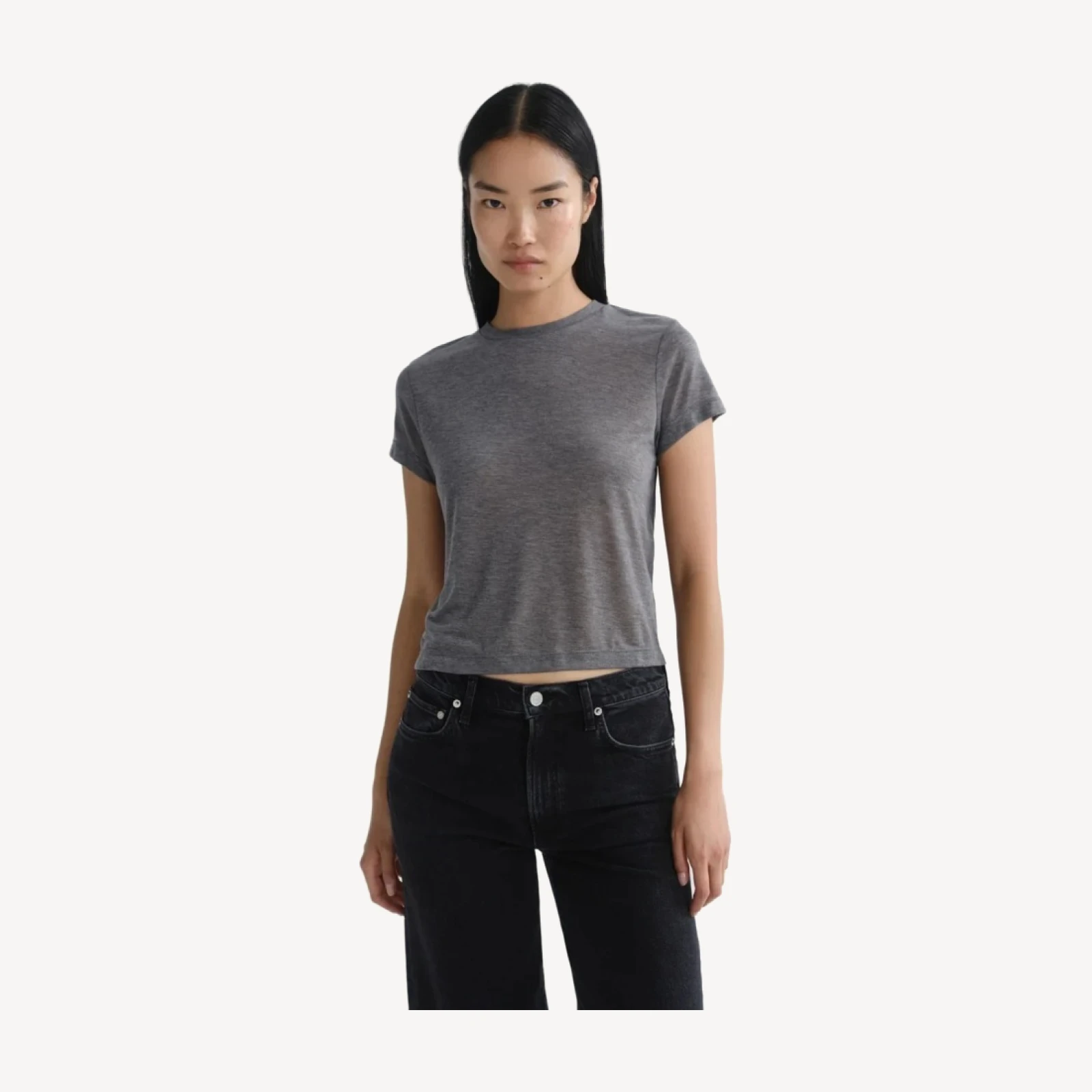 Adine Shrunken Tee (Tencel Jersey) in Grey Heather