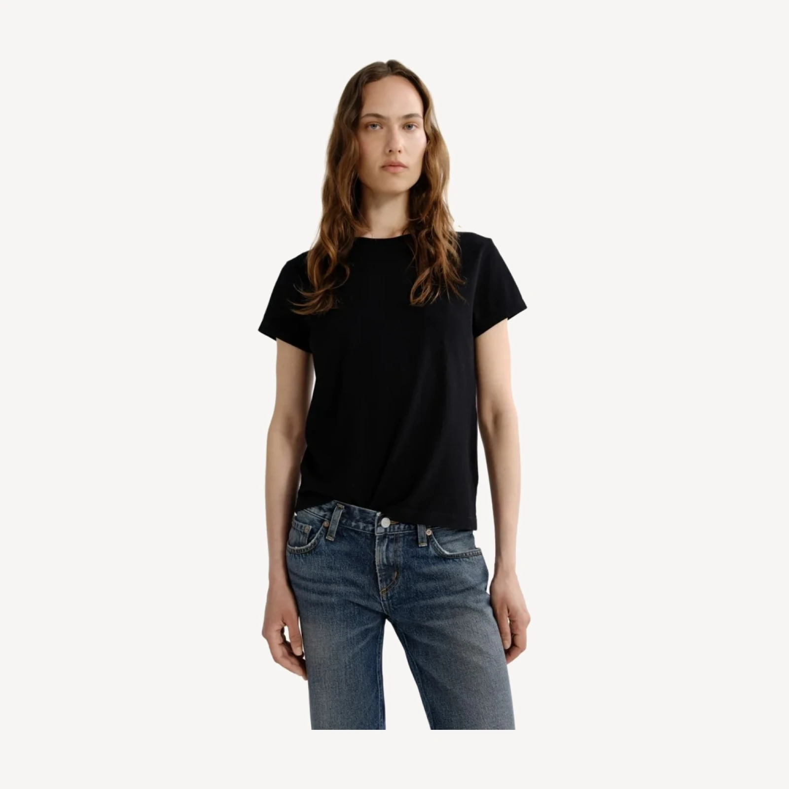 Long Line Adine Tee (Tencel Jersey) in Black