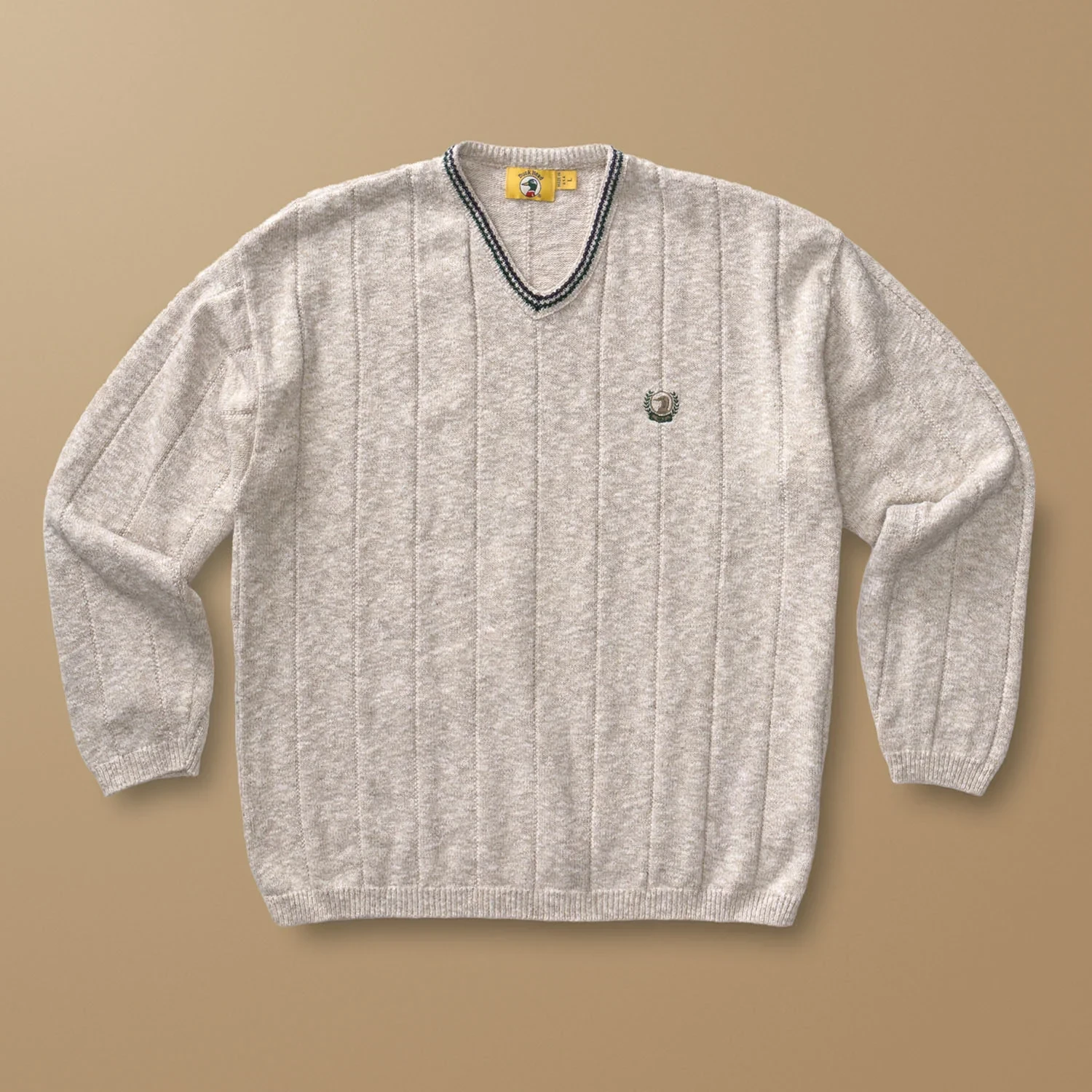 Duck Head Crest V-Neck Sweater L - Duck Head Vintage