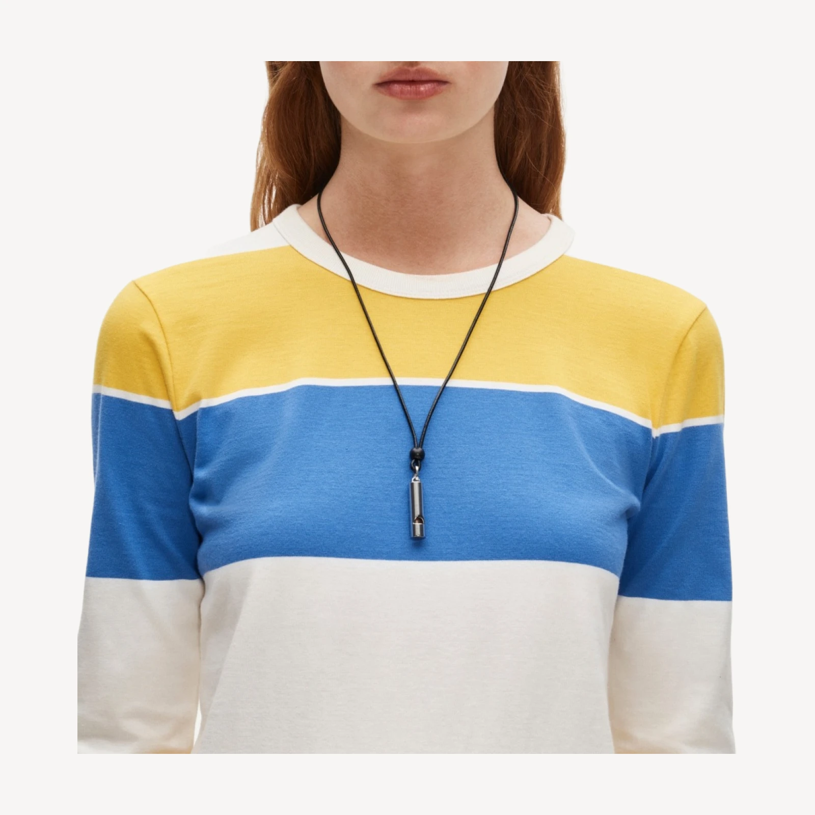 Leather cord whistle necklace