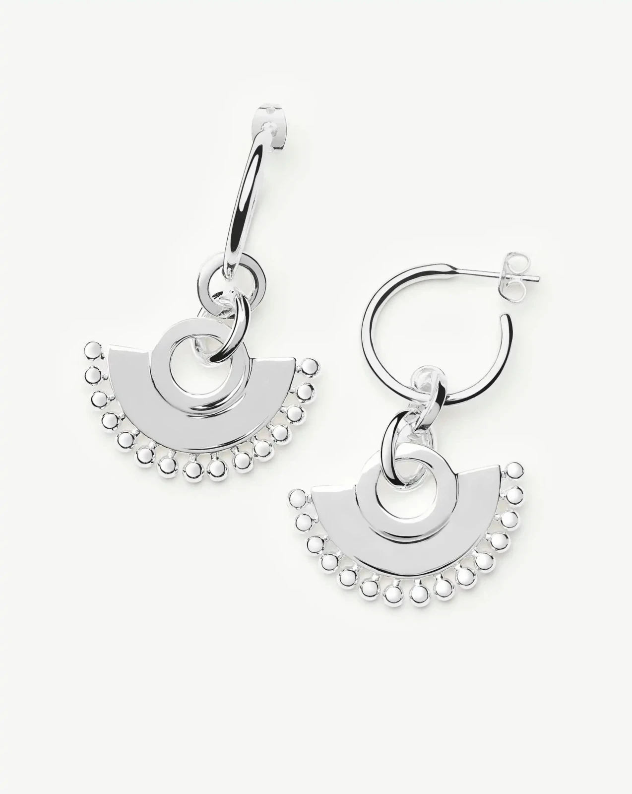 Zenyu Fan Chandelier Hoop Earrings | Silver Plated