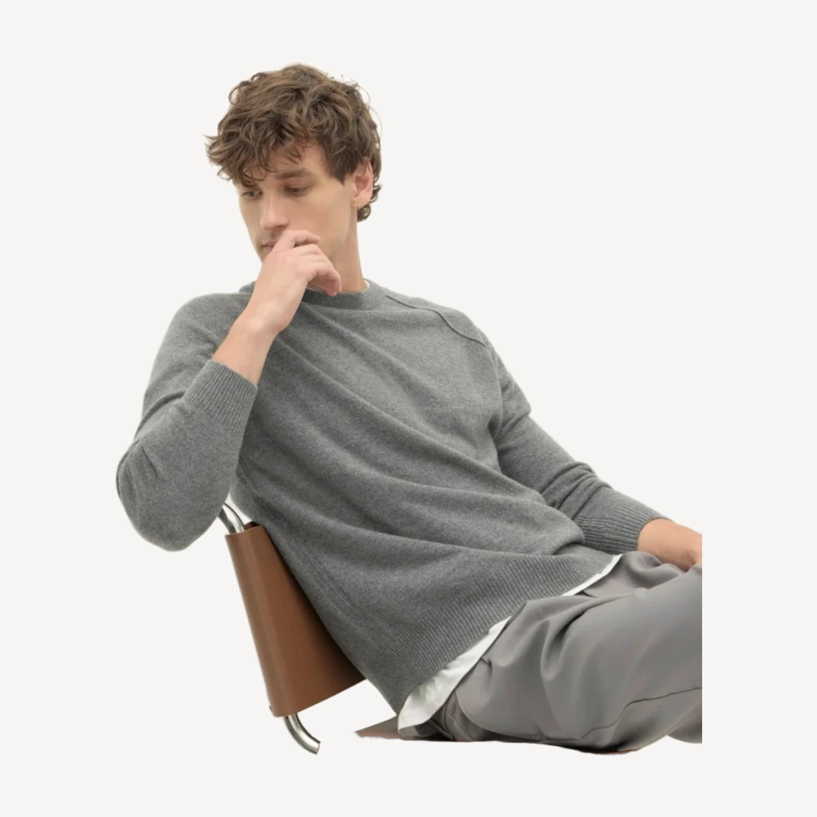 MAGLIONE GIROCOLLO LORENZO IN CASHMERE - THUNDER