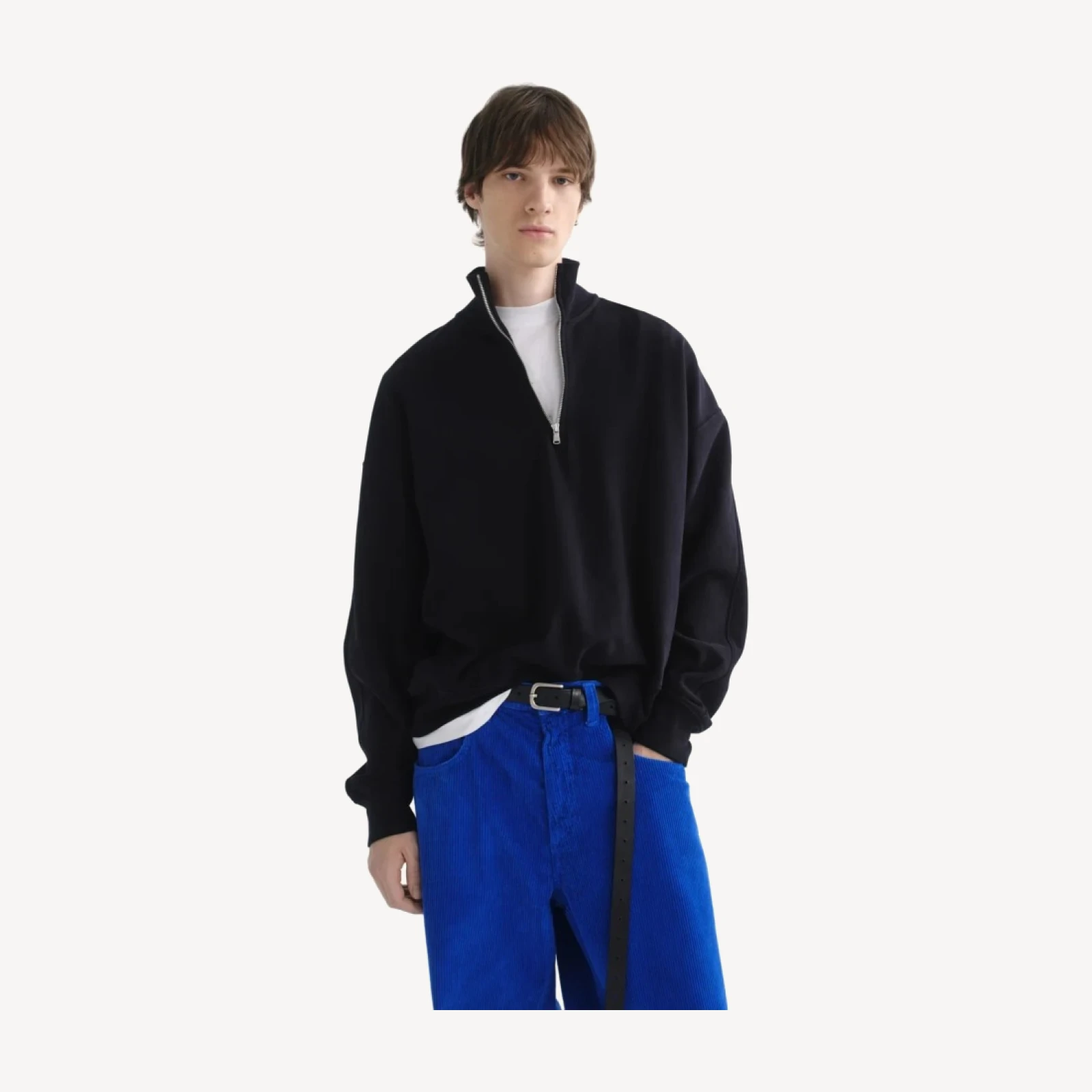 Idris Quarter Zip in Obscura