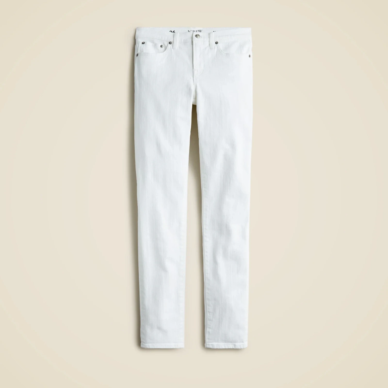 8" toothpick jean in white wash