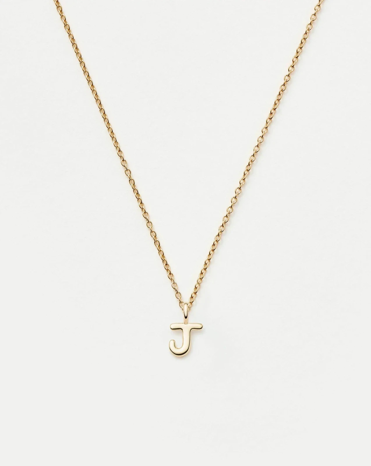 Solid Gold Initial Mini Pendant Necklace - J | 14ct Solid Gold