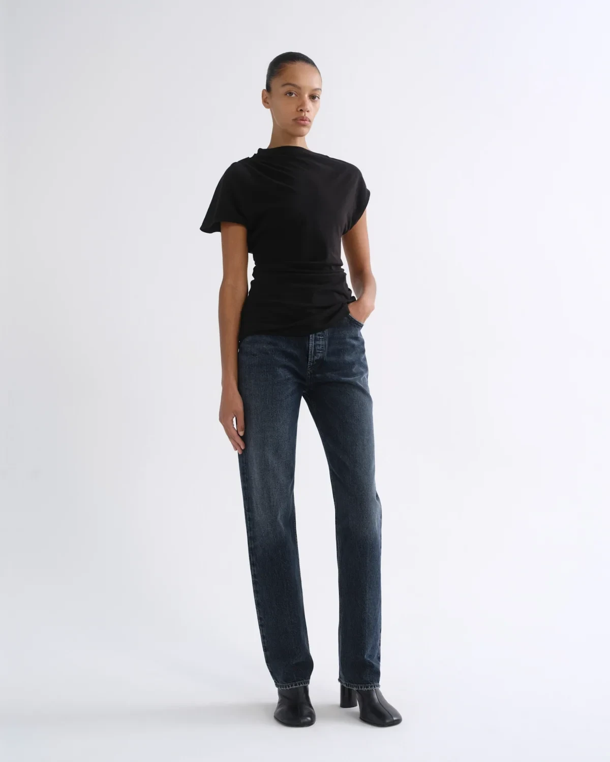 90's Pinch Waist High Rise Straight Long in Central