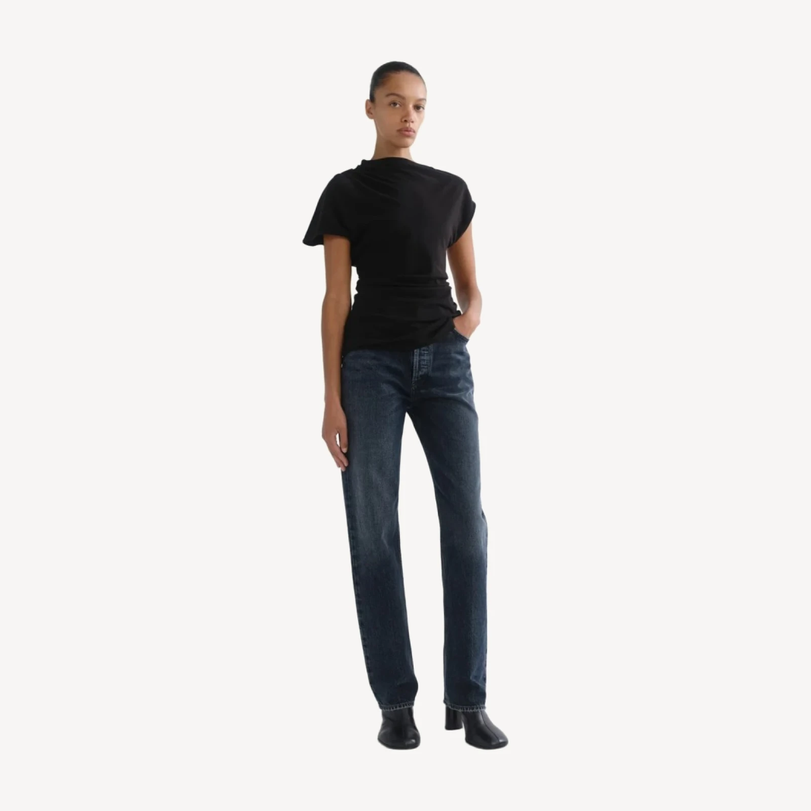 90's Pinch Waist High Rise Straight Long in Central