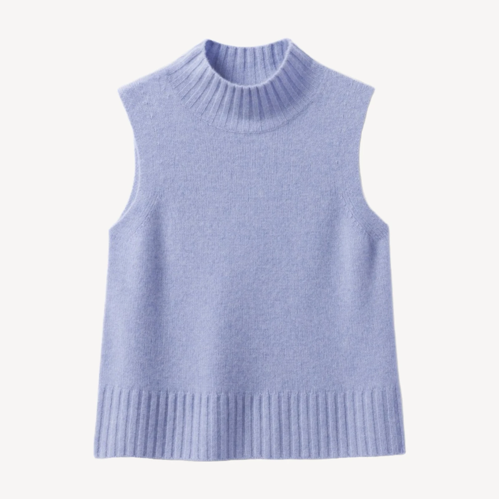 LOUISA SLEEVELESS MOCK NECK - AZZURRO MELANGE