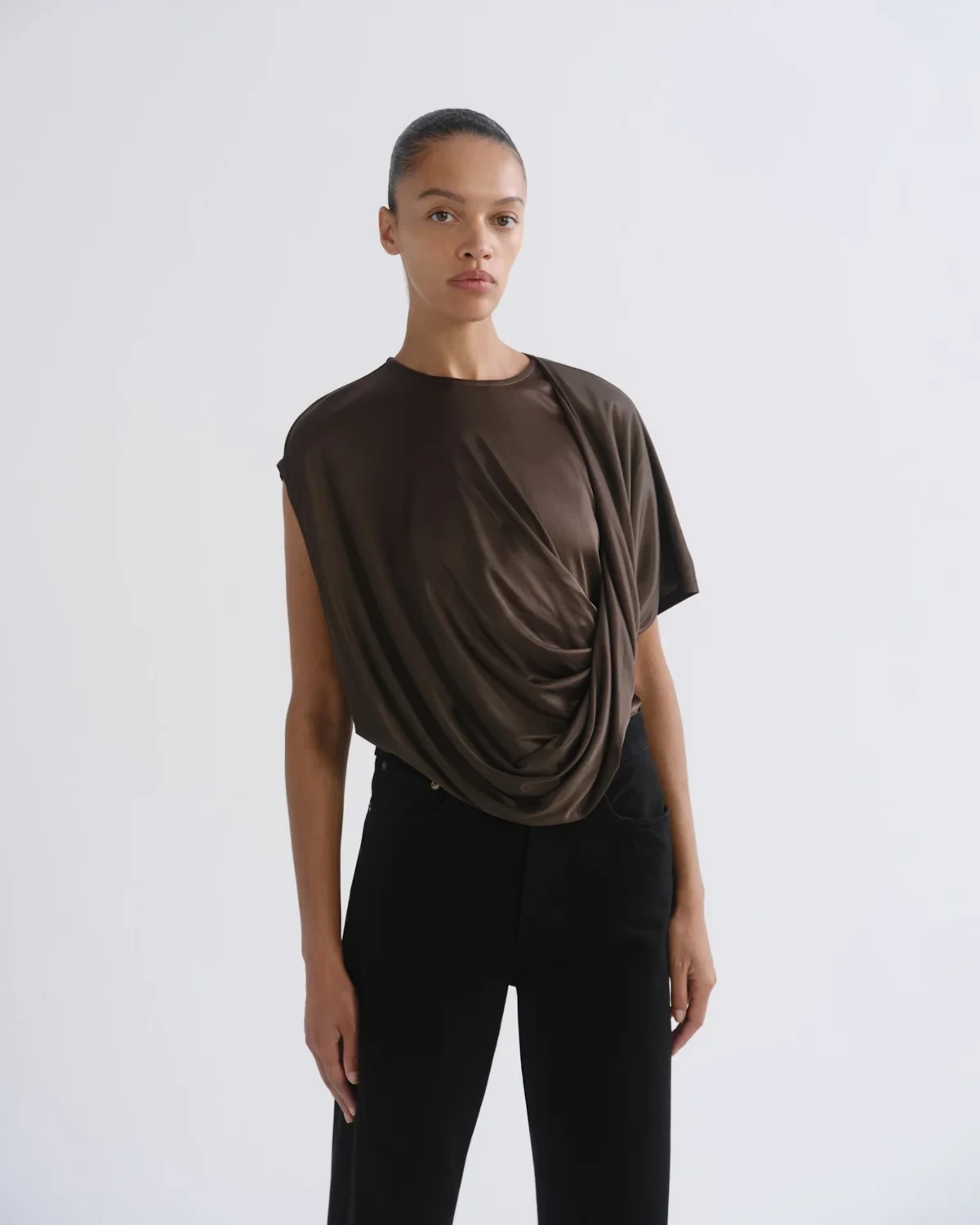 Milena Twist Tee in Bronze