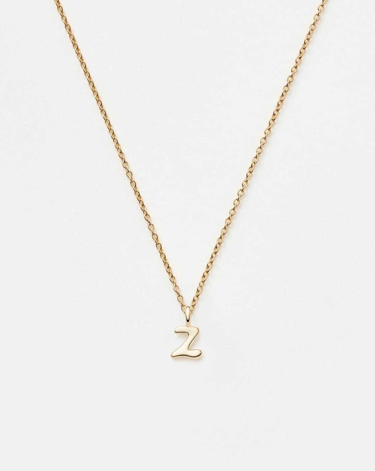 Solid Gold Initial Mini Pendant Necklace - Z | 14ct Solid Gold