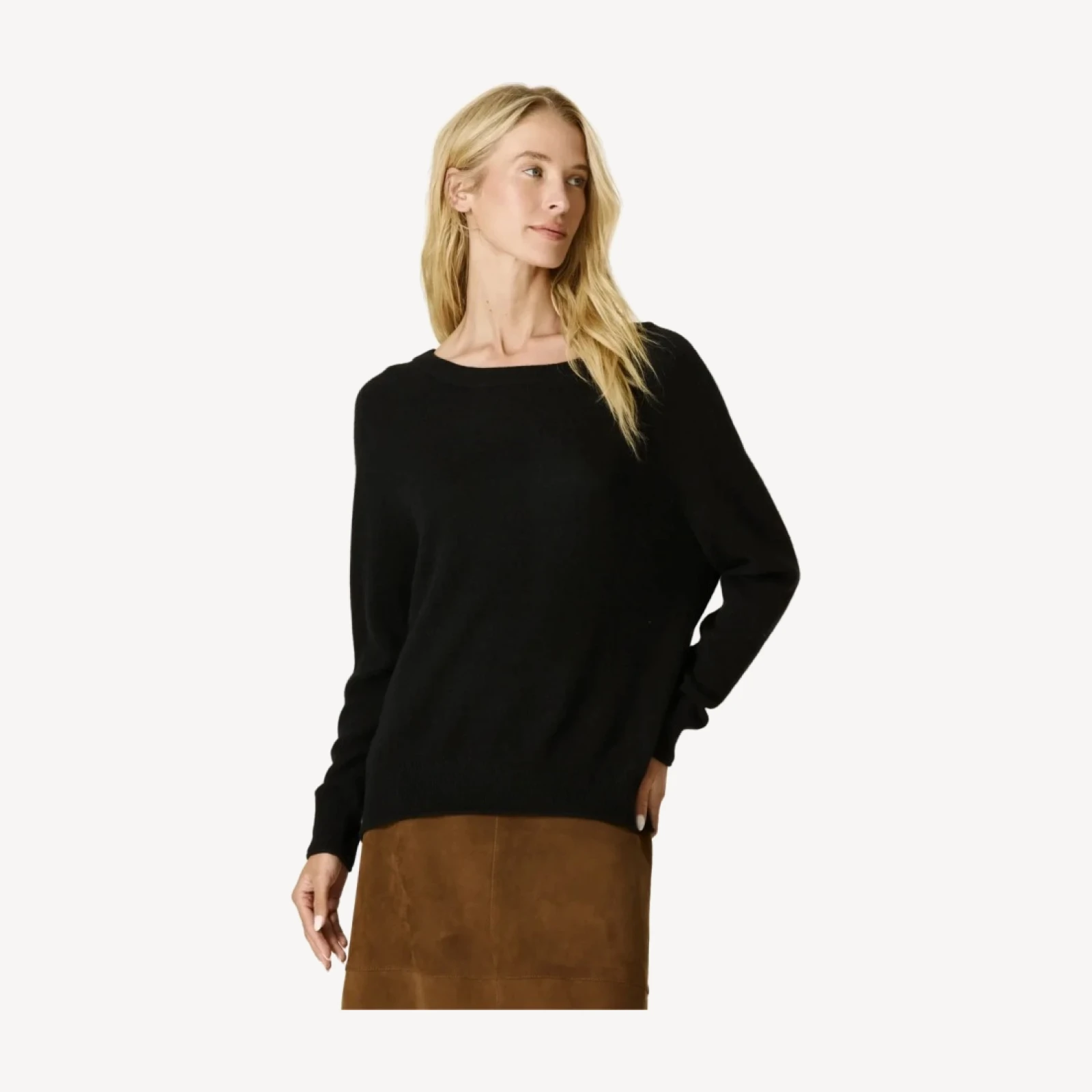 MAGLIONE AZALEA CASHMERE SCOLLATO SULLE SPALLE - NERO